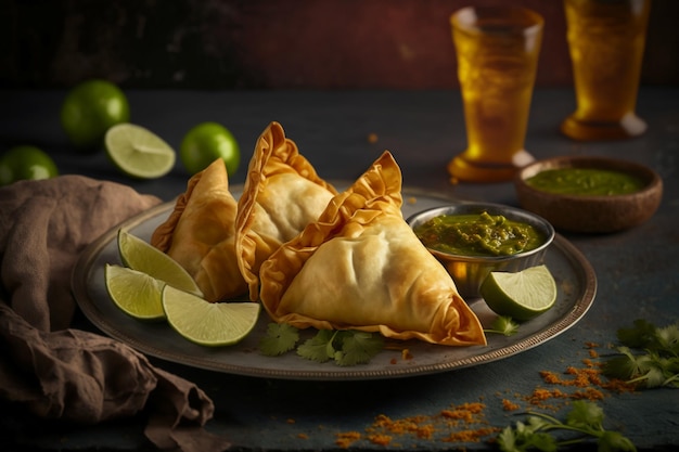 delicious samosas on a plate in India 5 star Michelin