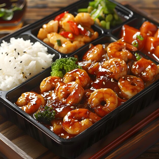 Delicious Shrimp and Rice Bento Box