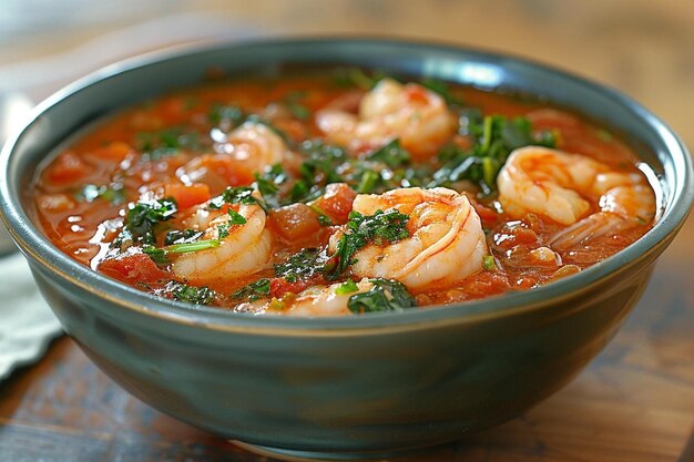 Delicious shrimp and tomato stew with parsley classic new orleans gumbo image