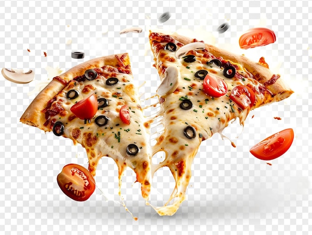 Delicious Slices of Pizza with Melting Cheese