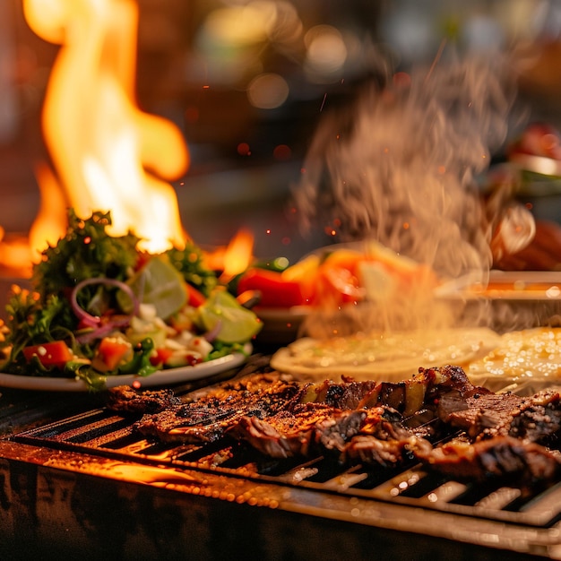 Delicious Smoky Carne Asada with Grilled Steak and Fresh Salsa