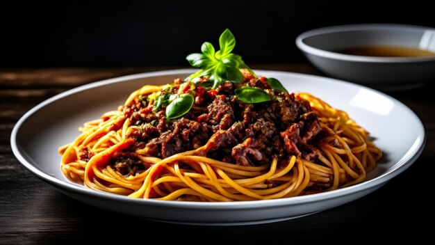 Delicious spaghetti Bolognese ready to be savored