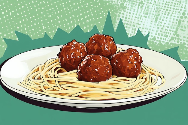 Photo delicious spaghetti and meatballs a classic italian dish