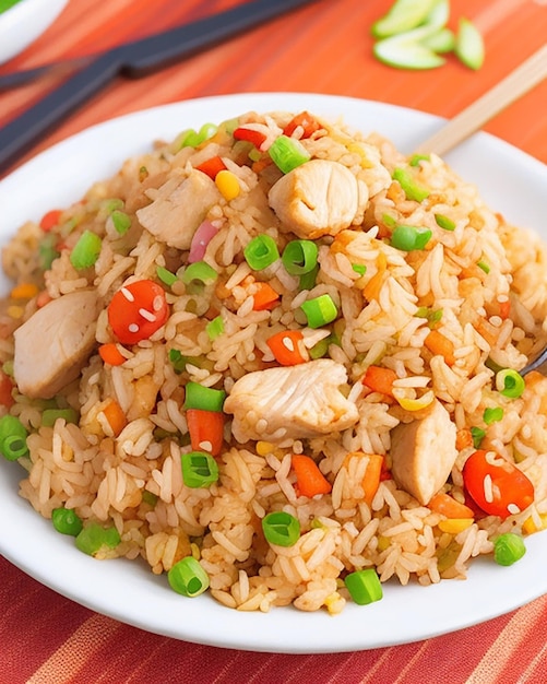 Delicious Spicy Hot Vegetable amp Chicken Fried Rice