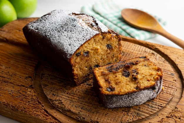 Delicious sponge cake with chocolate chips.