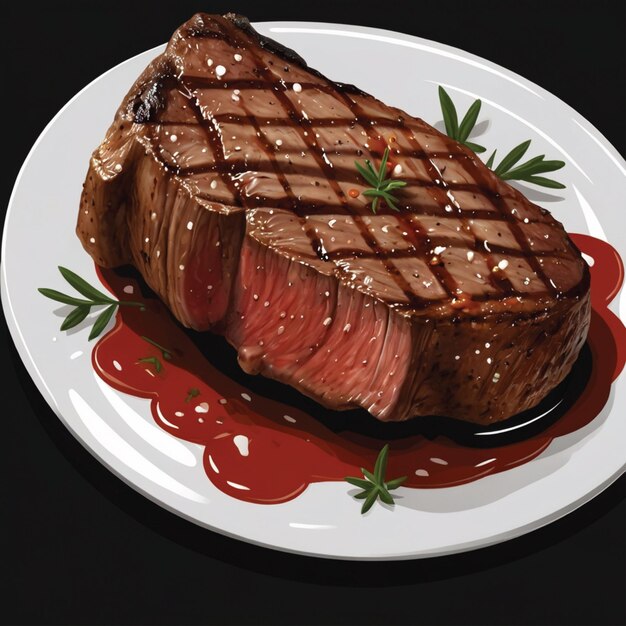 delicious steak on a black background