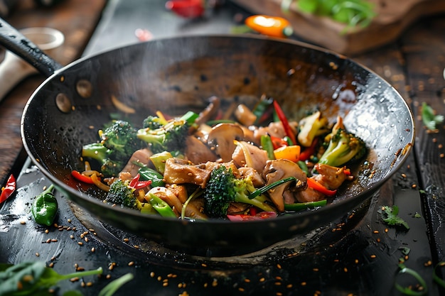 Delicious Stir Fry in a Wok