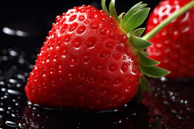 Delicious strawberries closeup image