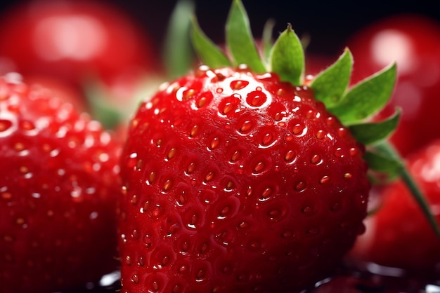 Delicious strawberries closeup image