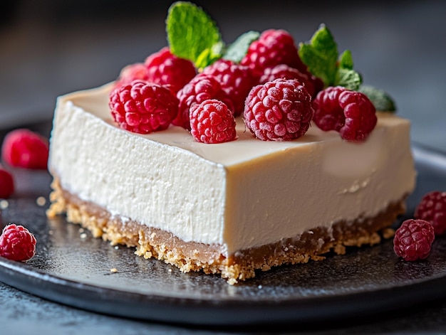 Delicious strawberry blackberry chocolate and vanilla tart with raspberry sauce gourmet