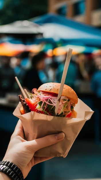 Delicious street food still life