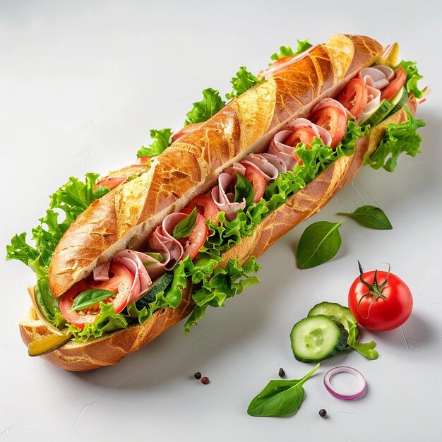 Photo delicious submarine sandwiches available for purchase