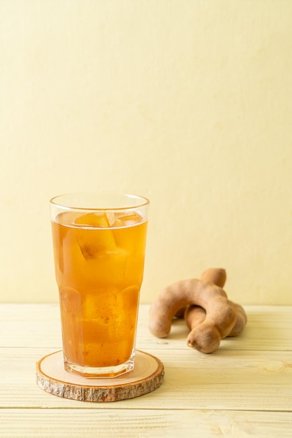 Delicious sweet drink tamarind juice and ice cube