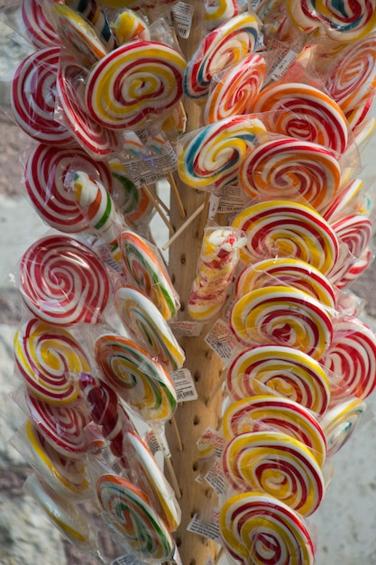 Delicious swirl candy and sweets for kids