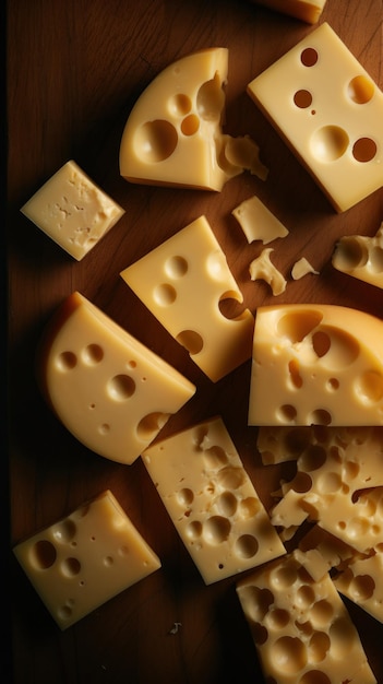 Delicious Swiss Cheese Vertical Background