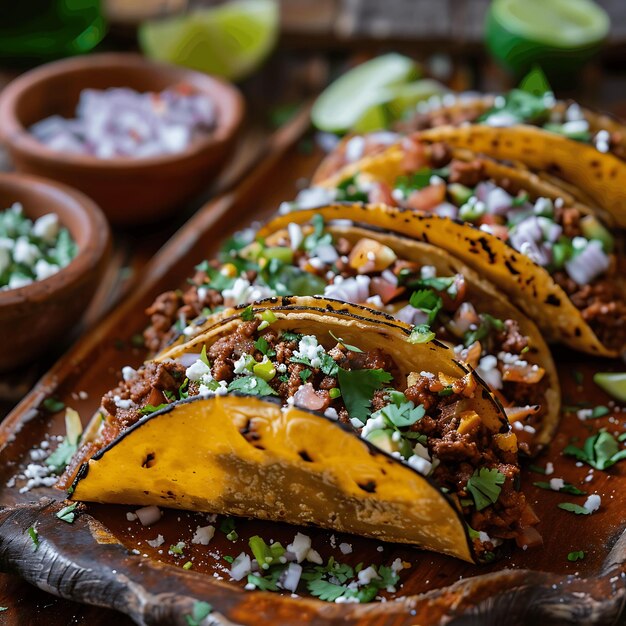 Photo delicious tacos in studio lighting