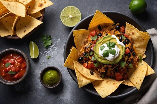 Delicious Tacos on Wooden Table