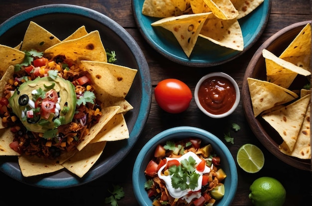 Delicious Tacos on Wooden Table