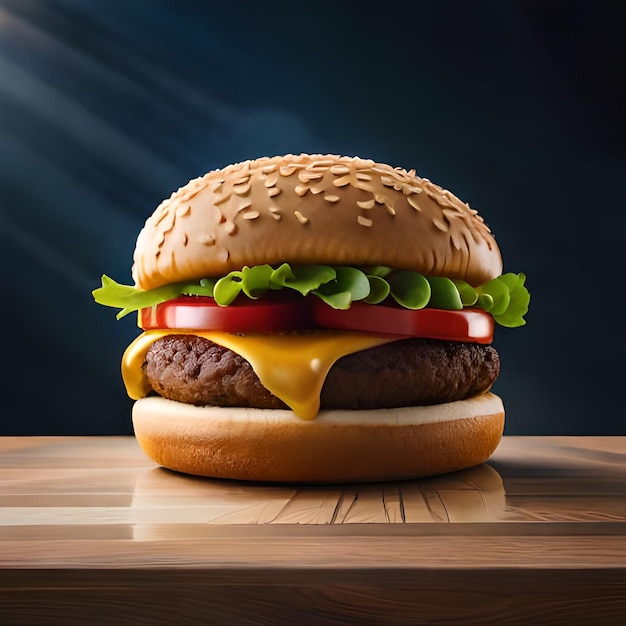 delicious and tasty burger photo