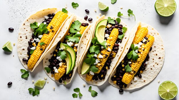 Delicious traditional Mexican tacos Cinco de Mayo tacos Taco with sauce closeup food photography