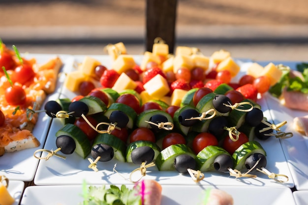 delicious variety of snacks at the banquet at the event