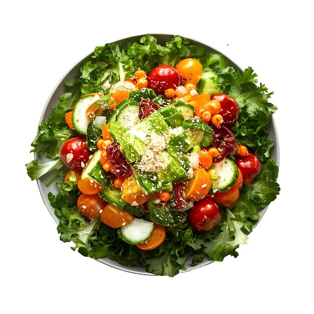 Delicious Vegetable Salad on White Background