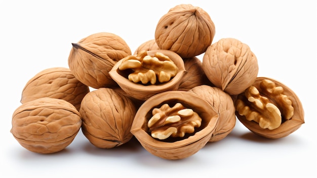 Delicious walnuts isolated on white background