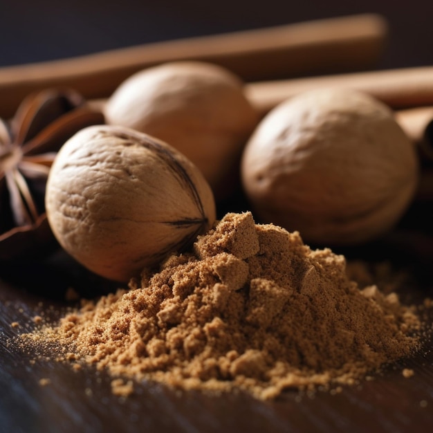 Delicious walnuts on wooden bowl