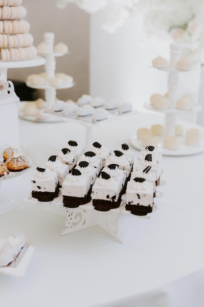 Delicious Wedding Cake and Candy Bar