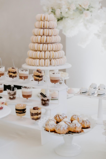 Delicious Wedding Cake and Candy Bar