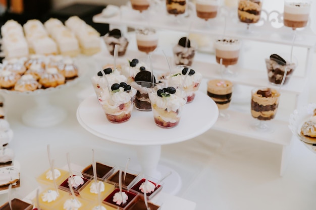 Delicious Wedding Cake and Candy Bar