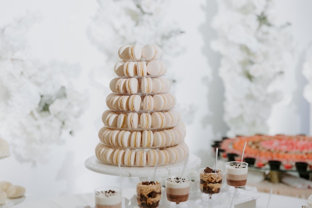 Delicious Wedding Cake and Candy Bar