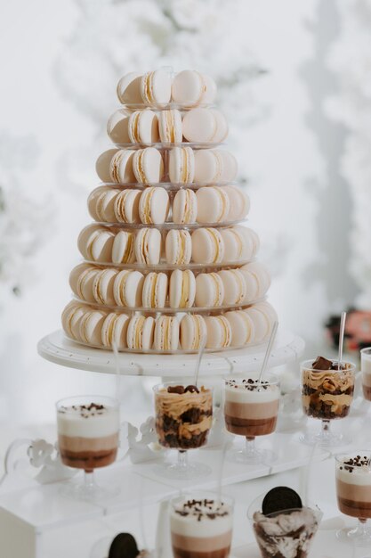 Delicious Wedding Cake and Candy Bar