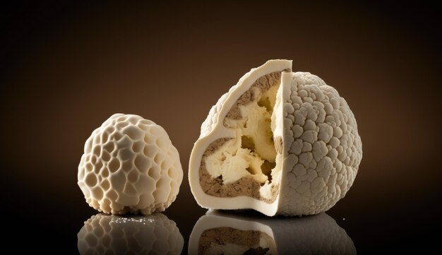 Photo delicious white alba truffle