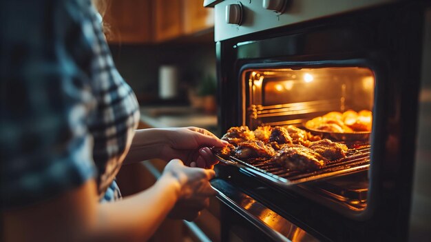 Photo deliciously crispy oven roasted chicken wings perfect family dinner recipe