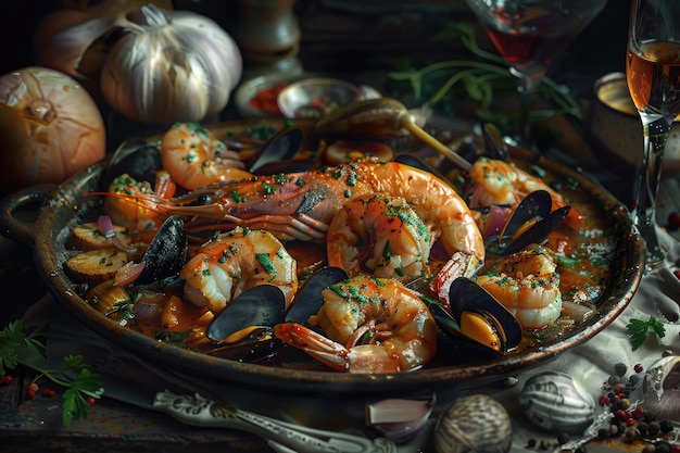 Deliciously Seasoned Seafood Ready to be Savored by Food Enthusiasts