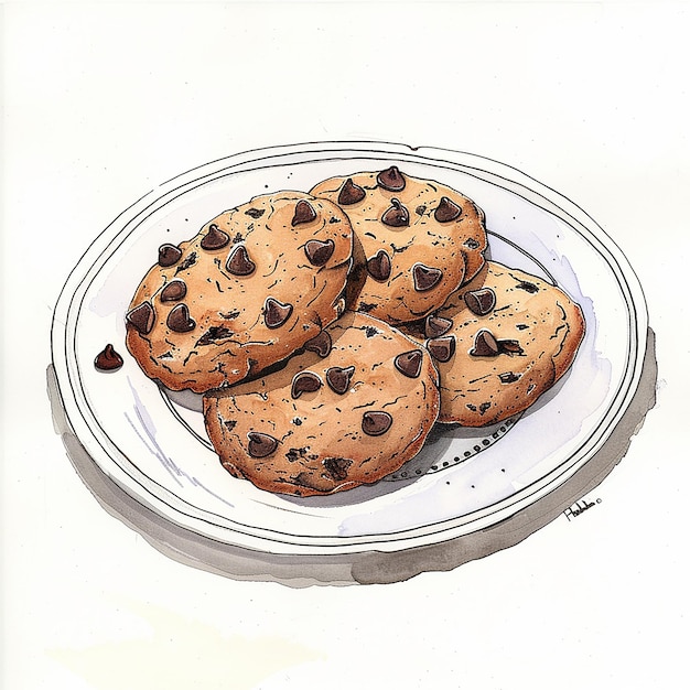 Deliciously Sweet Cookies A Visual Delight on a Solid Background