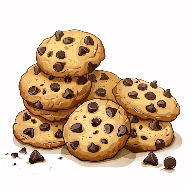 Deliciously Sweet Cookies A Visual Delight on a Solid Background