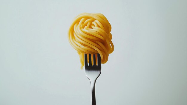 Photo deliciously twisted spaghetti on a fork