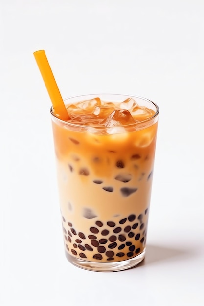 a delicius bubble milk tea with berry topping