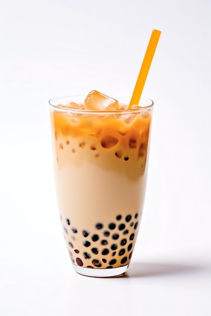 a delicius bubble milk tea with berry topping