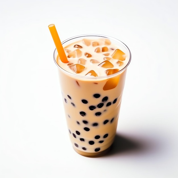 a delicius bubble milk tea with berry topping