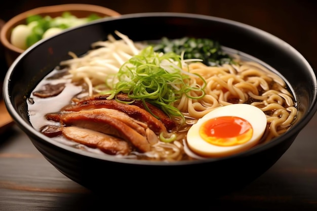 a delicius ramen with eggs pork and beef topping