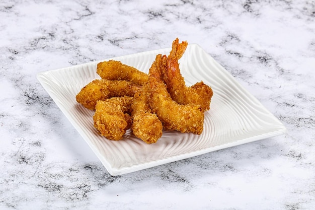 Delicous crispy shrimps appetizer snack