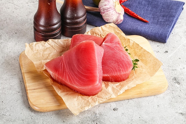 Delicous raw tuna steak for cooking