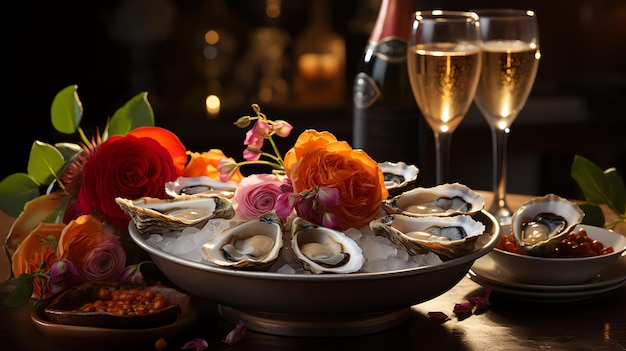 Delight in the bracing freshness and briny essence of oysters a timeless symbol of luxury