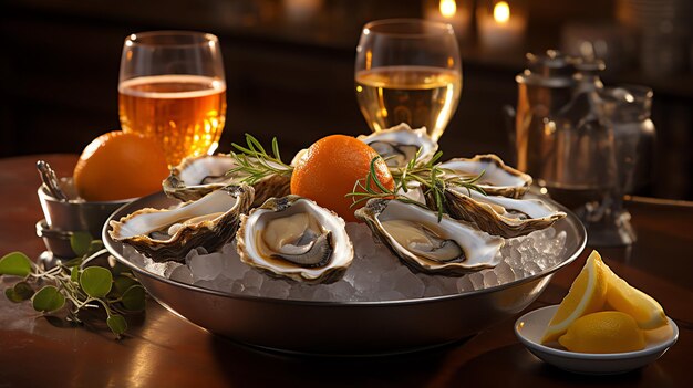 Delight in the bracing freshness and briny essence of oysters a timeless symbol of luxury