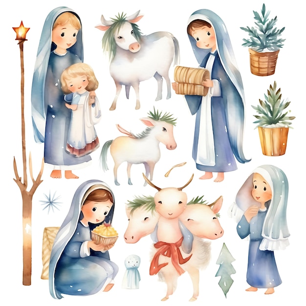 Delight in Cute Drawings of Christmas Characters and Festive Decorations