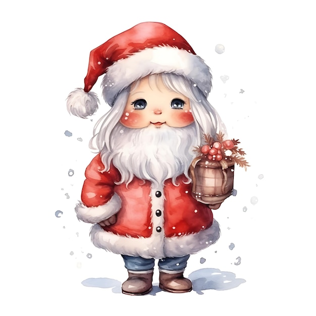 Photo delight in cute drawings of christmas characters and festive decorations