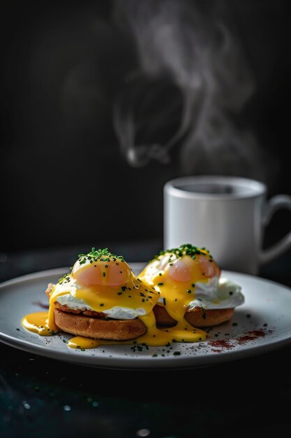 Photo delight eggs benedict breakfast